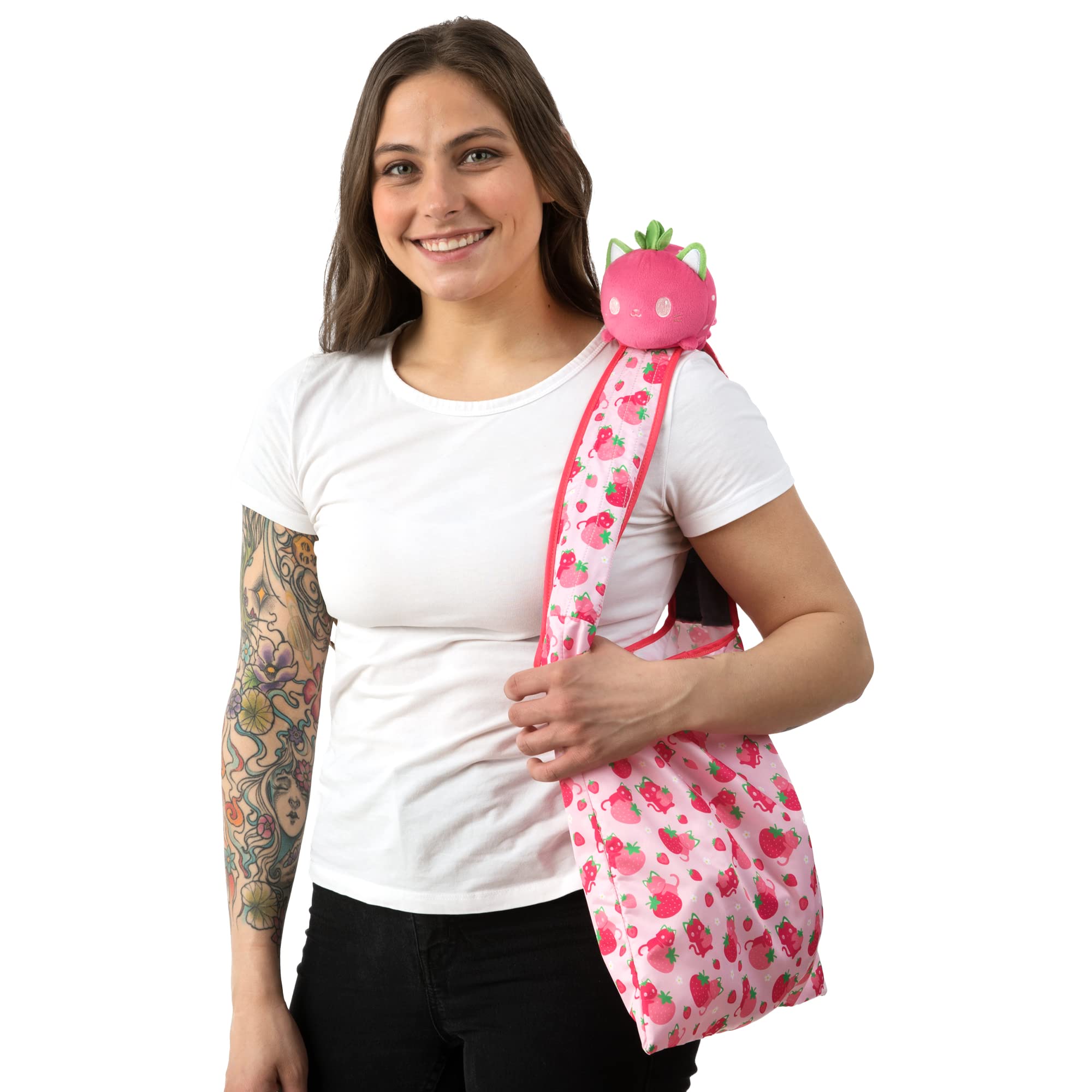 Foto 4 pulgar | Bolsa De Peluche Teeturtle Strawberry Cats Con Pulpo Reversible - Venta Internacional.