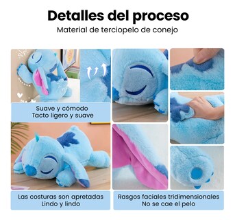 Foto 2 | Stitch Peluche Belug Almohada 40cm Azul Rey
