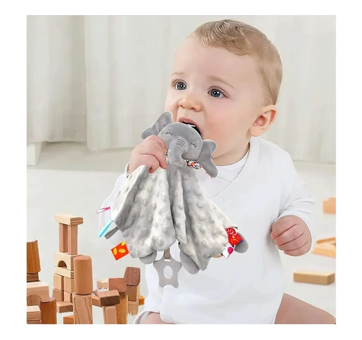 Foto 3 pulgar | Manta De Apego Belug Peluche Gris