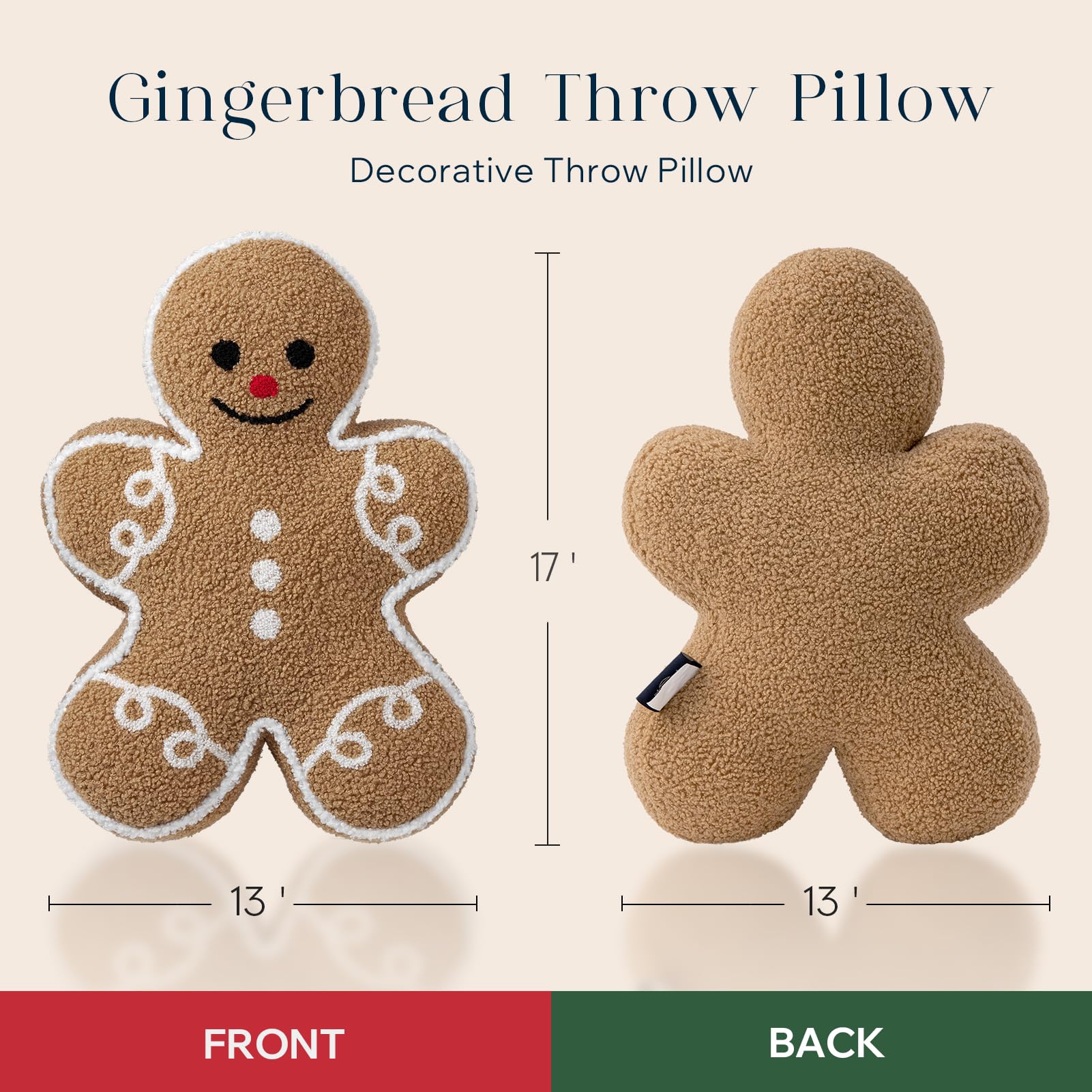 Foto 5 pulgar | Cojín Phantoscope Gingerbread Man Merry Christmas - Venta Internacional.