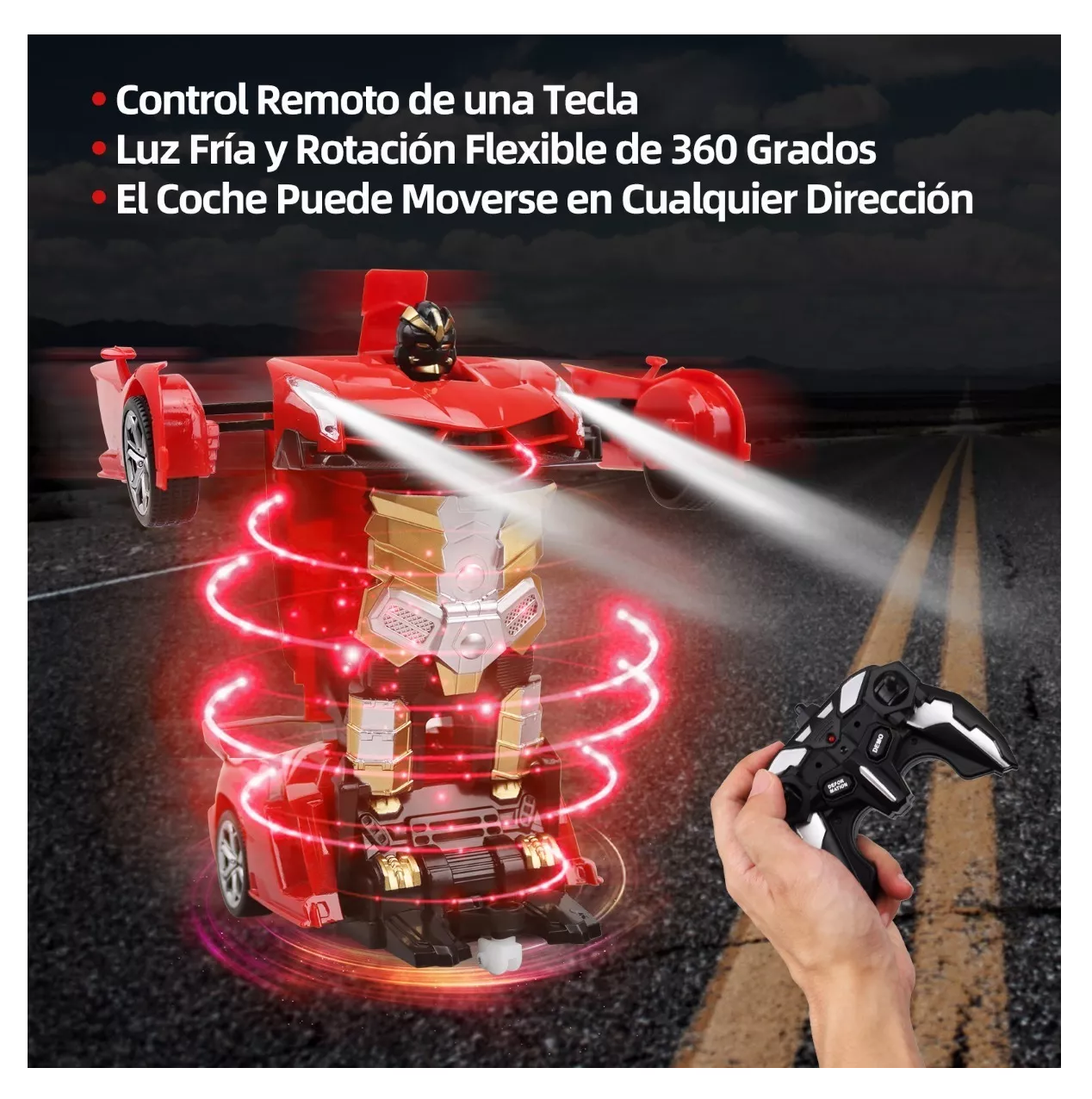 Foto 4 | Carro Control Remoto Transformers Belug 2 en 1 color Rojo