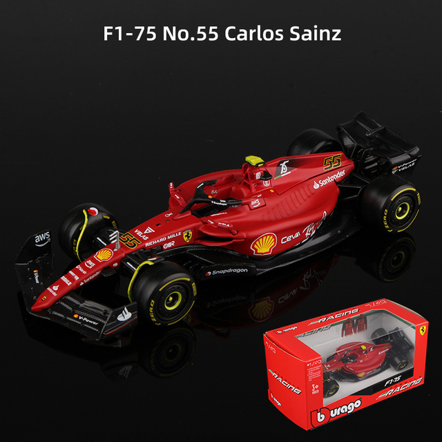 Foto 3 pulgar | Carro a Escala BBURAGO F1 Ferrari Carlos Sainz #55 Fórmula 1 color Rojo