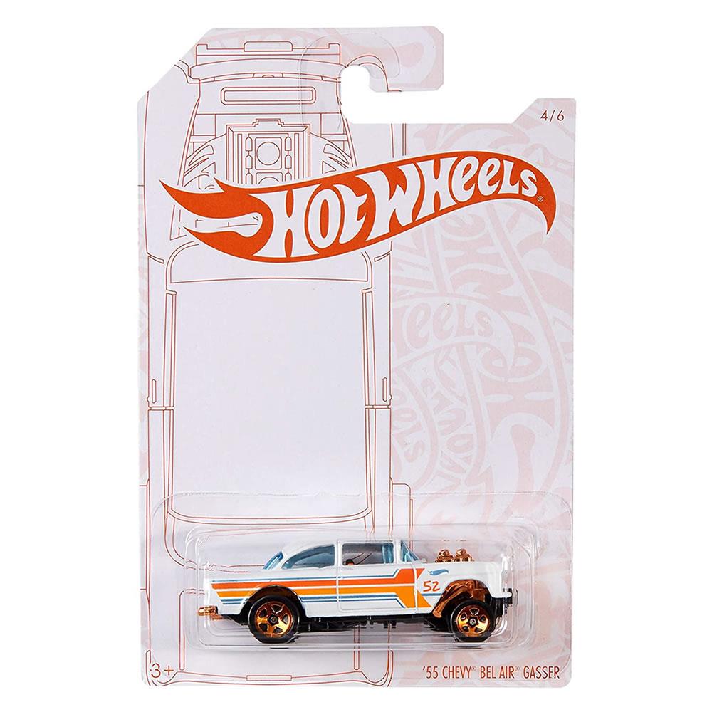 Foto 4 pulgar | Venta Internacional- Auto de Juguete Hot Wheels 55 Chevy Belair Gasser 4/6 Perla Chrome Series