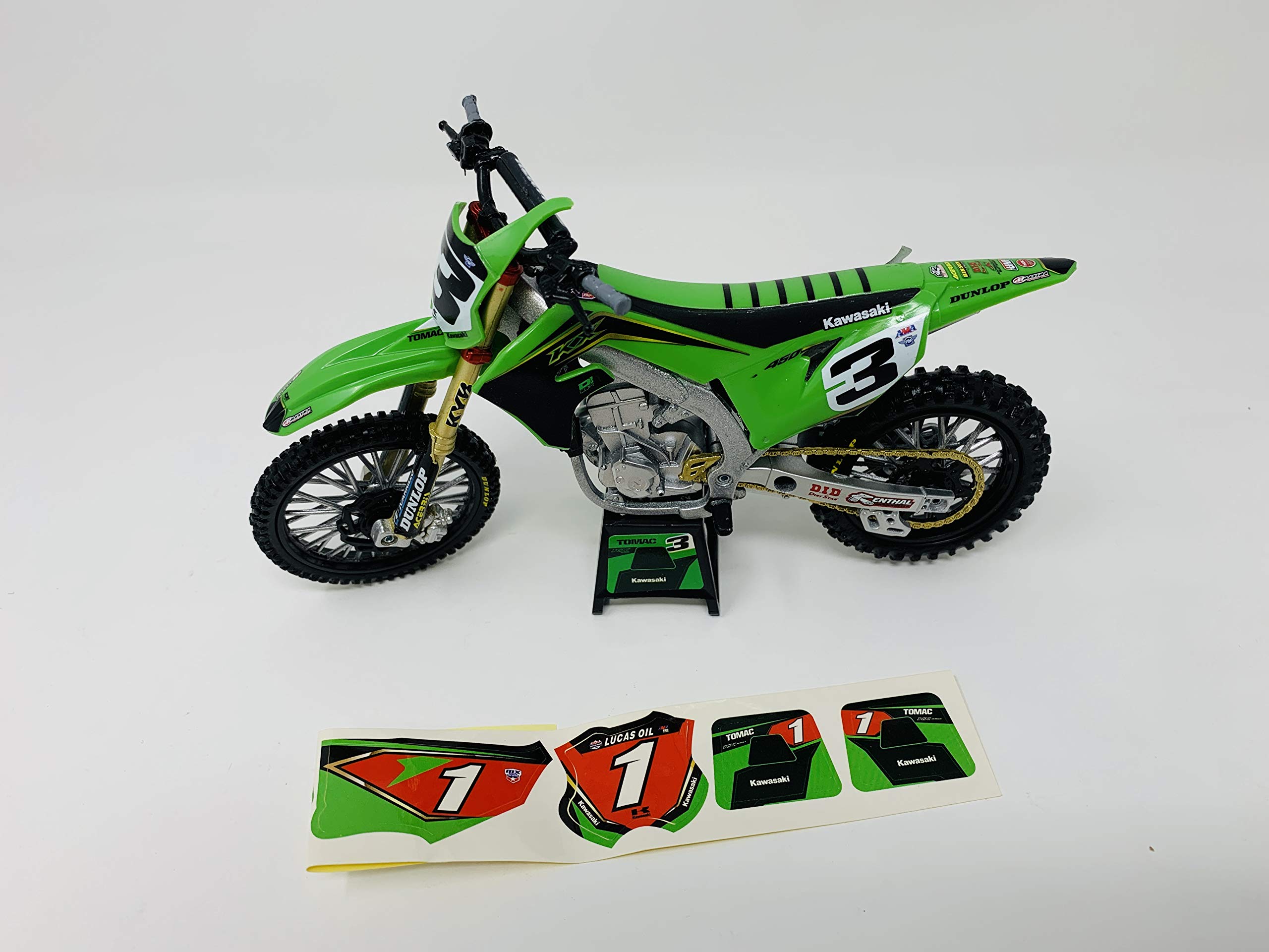 Foto 3 | Venta Internacional - Moto Kawasaki Kx 450 #3 Eli Tomac Factory Racing Escala 1/12 Diecast Modelo de Motocicleta de N