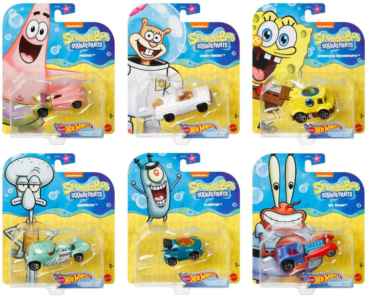 Foto 2 pulgar | Venta Internacional-Autos Hot Wheels de Bob Esponja 6 Piezas