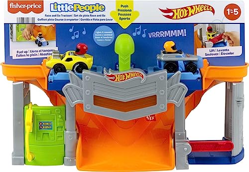 Foto 7 pulgar | Venta Internacional - Pista de Carreras Fisher-Price Little People Hot Wheels con Sonido