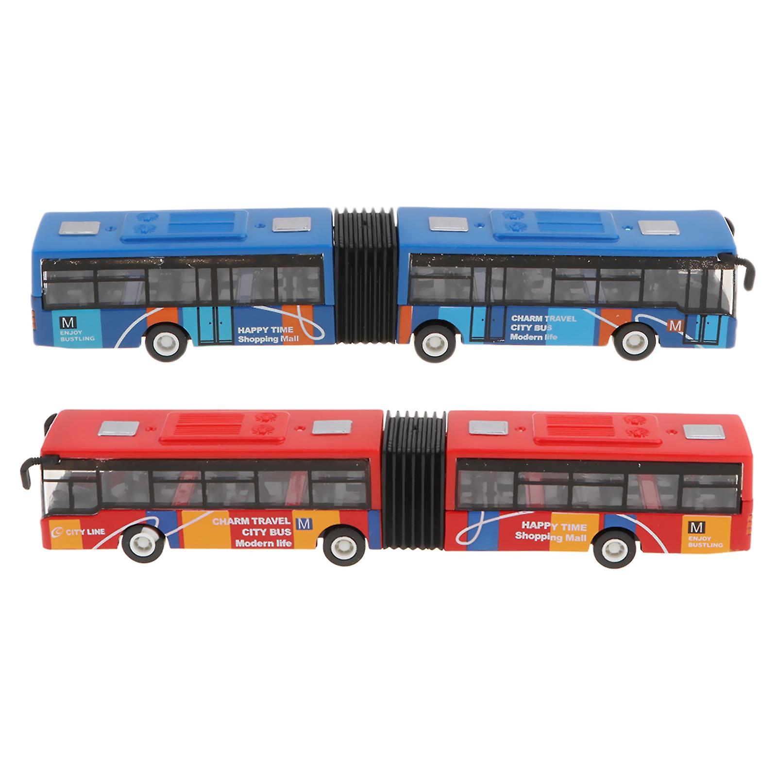 Foto 2 pulgar | Venta Internacional - Autobuses de Juguete Fundido a Presión Escala 1:64 2 Piezas