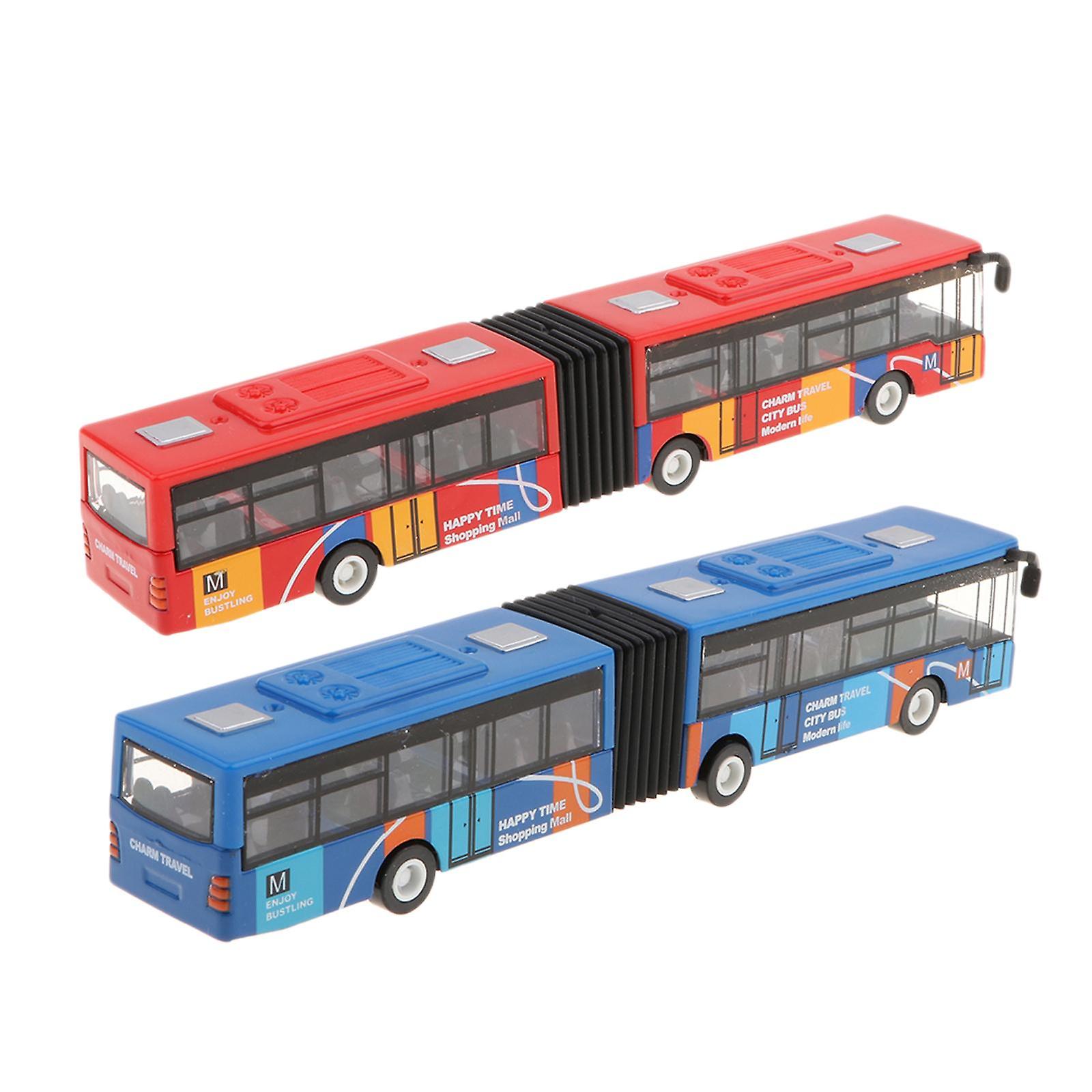 Foto 3 pulgar | Venta Internacional - Autobuses de Juguete Fundido a Presión Escala 1:64 2 Piezas