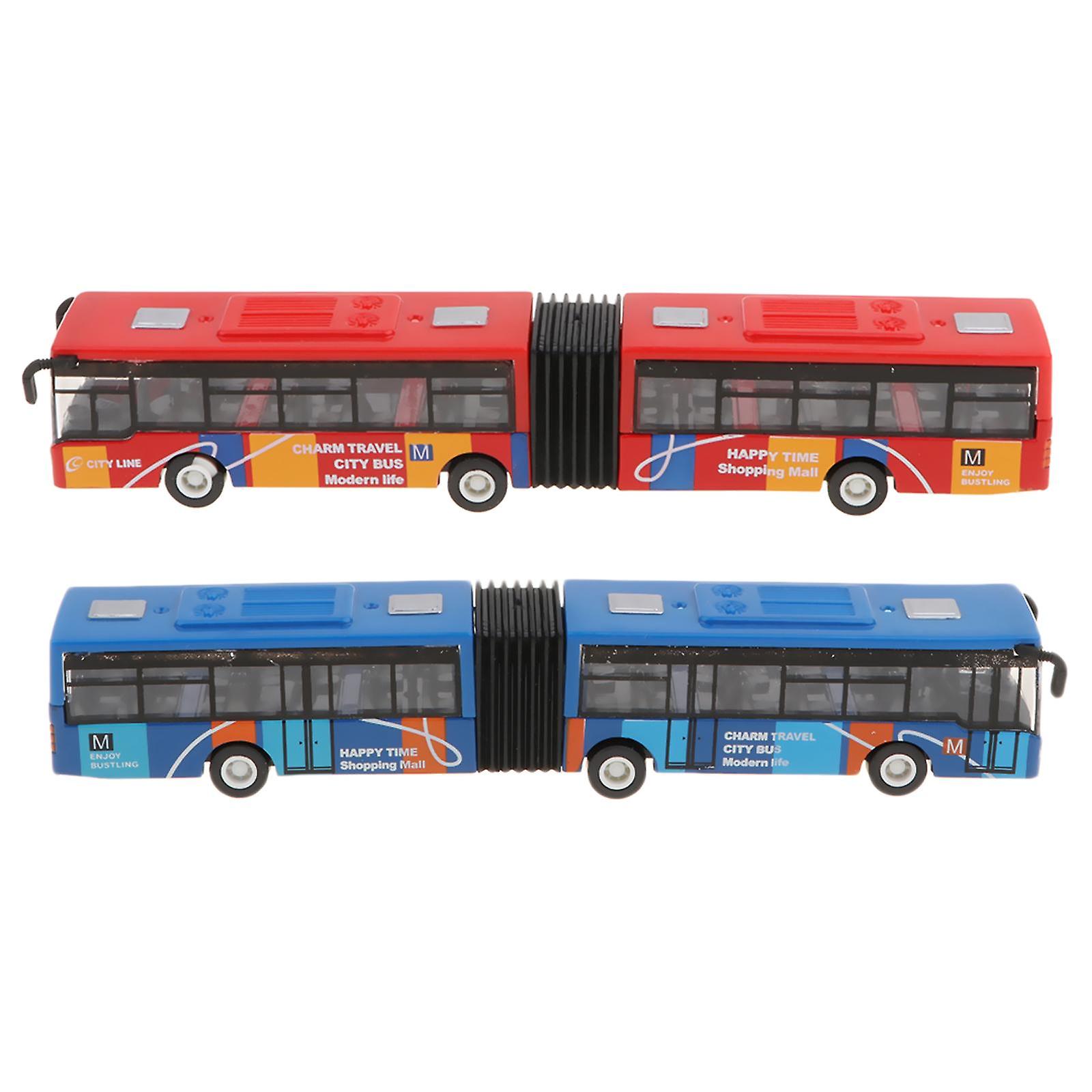 Foto 4 pulgar | Venta Internacional - Autobuses de Juguete Fundido a Presión Escala 1:64 2 Piezas