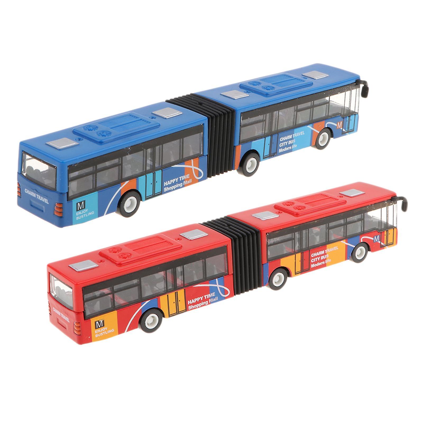 Foto 5 pulgar | Venta Internacional - Autobuses de Juguete Fundido a Presión Escala 1:64 2 Piezas