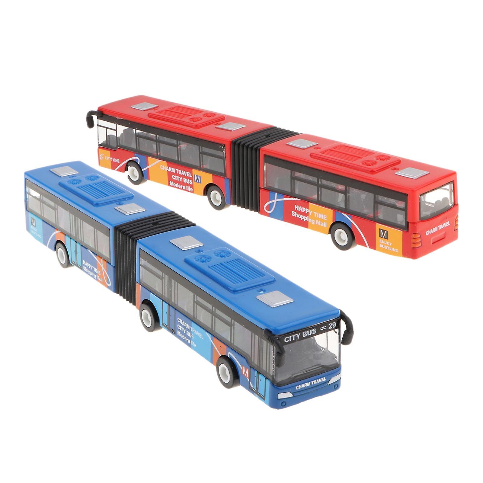 Foto 6 pulgar | Venta Internacional - Autobuses de Juguete Fundido a Presión Escala 1:64 2 Piezas