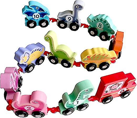 Venta Internacional - Set de Tren de Madera para Niños Jurassic Dinosaur 11 Piezas