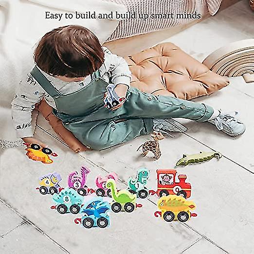 Foto 4 pulgar | Venta Internacional - Set de Tren de Madera para Niños Jurassic Dinosaur 11 Piezas