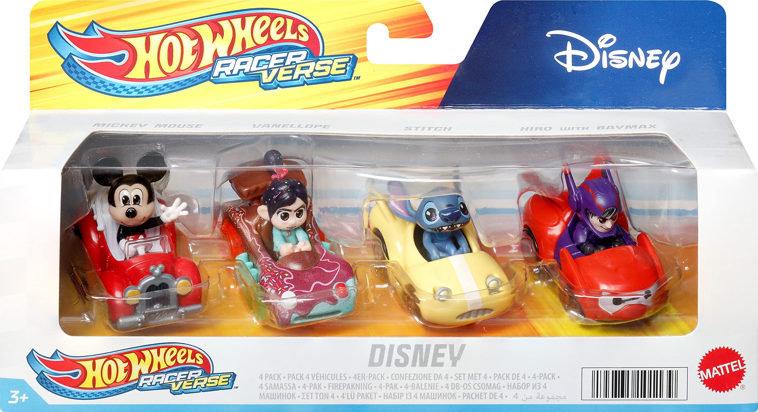 Foto 7 pulgar | Venta Internacional - Coche de Juguete Hot Wheels Racerverse Fundido a Presión Disney 4 Piezas