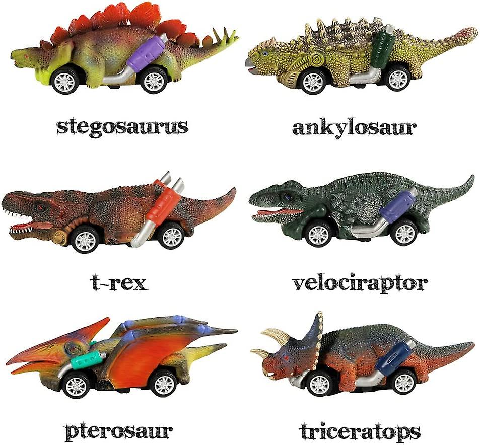 Foto 3 pulgar | Venta Internacional - Juego De 6 Coches Retráctil Con Forma De Dinosaurio Para Niños De 3 Años