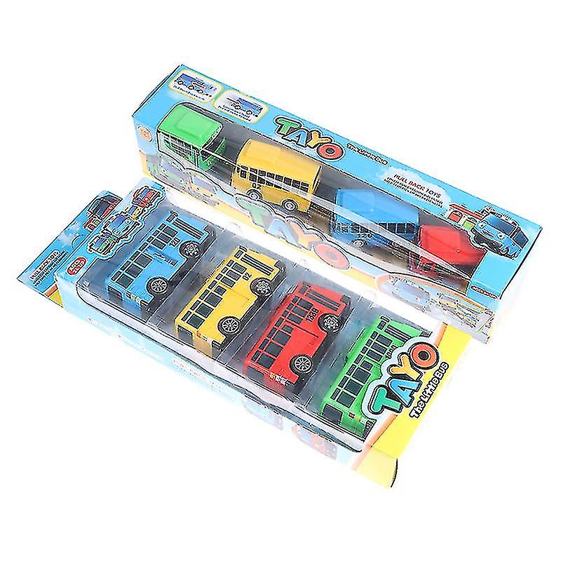 Foto 3 pulgar | Venta Internacional - Juego De Juguetes Pull Back Car Tayo The Little Bus, 4 Piezas Para Niños