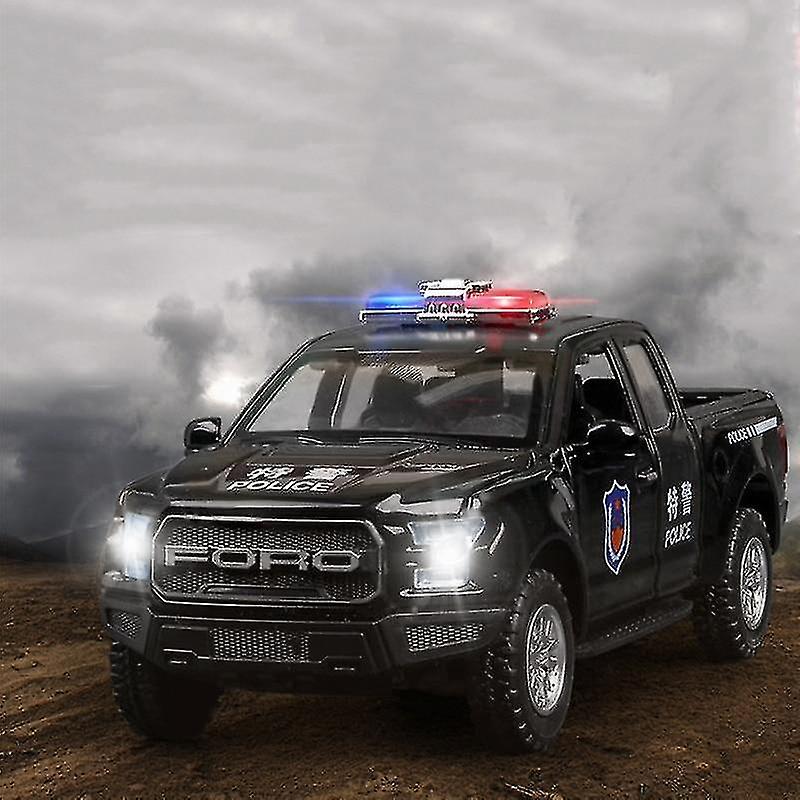 Foto 2 pulgar | Venta Internacional - Coche De Policía De Aleación A Escala 1:32 De Juguete Fundido A Presión Con Sonido Y L