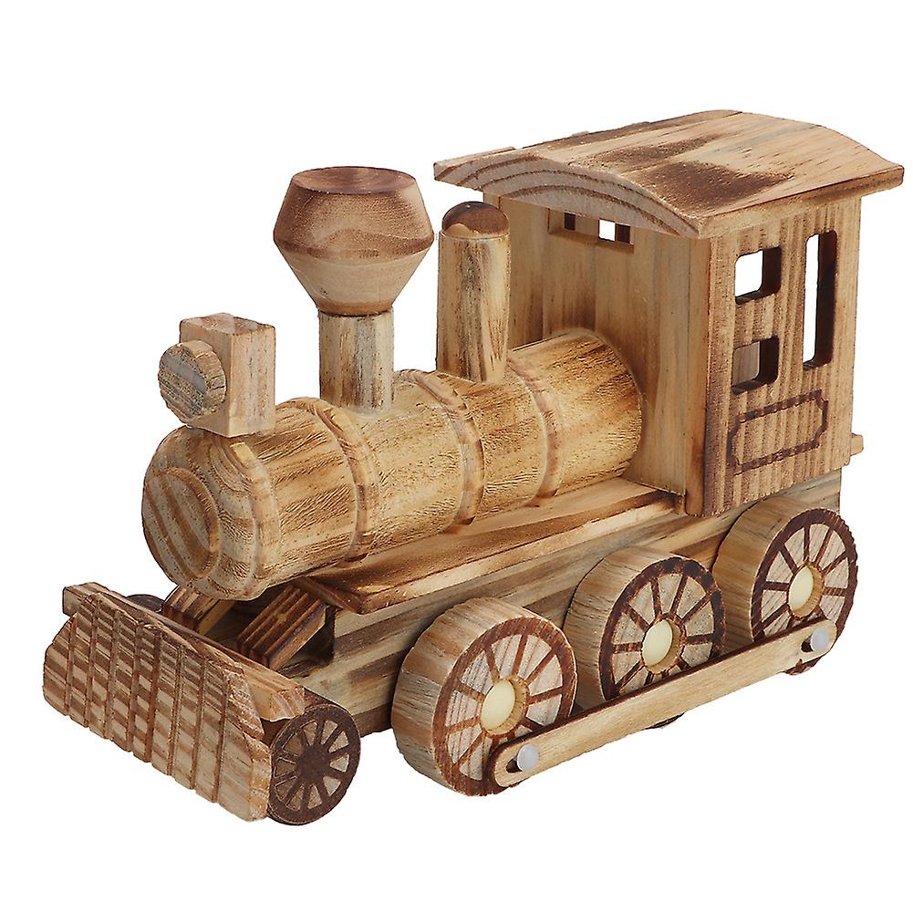 Venta Internacional - Locomotora de Madera Simulado Tren de Vapor para Decoración del Hogar