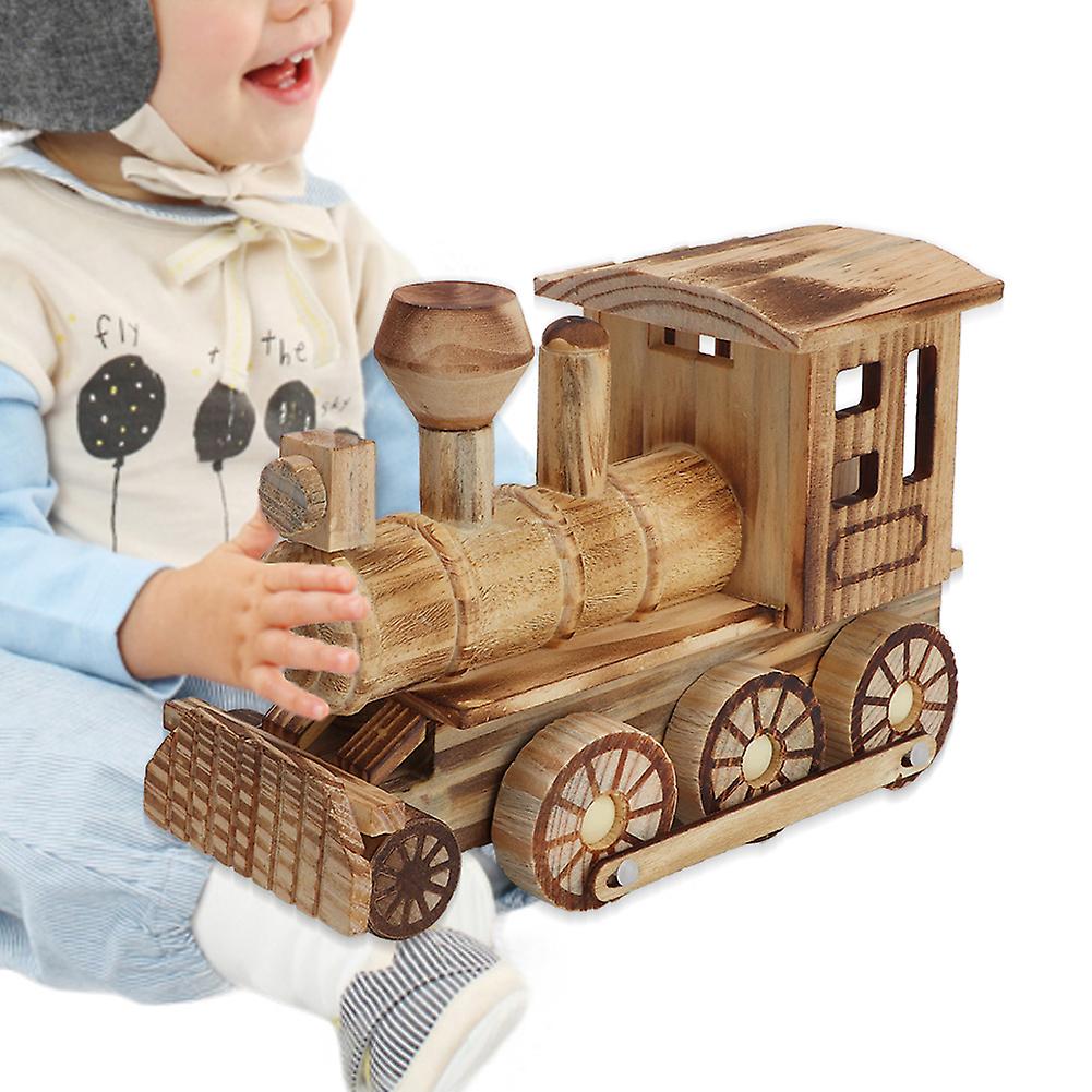 Foto 5 pulgar | Venta Internacional - Locomotora de Madera Simulado Tren de Vapor para Decoración del Hogar