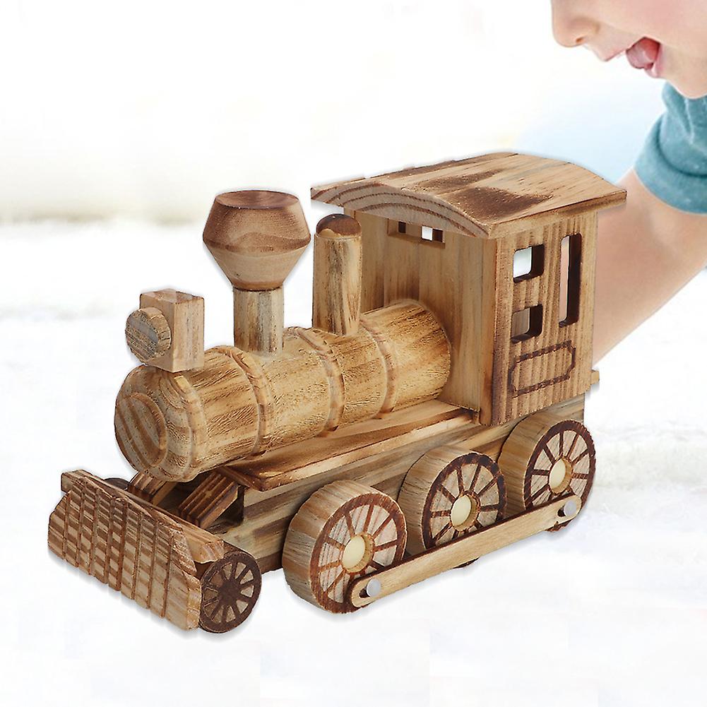 Foto 6 pulgar | Venta Internacional - Locomotora de Madera Simulado Tren de Vapor para Decoración del Hogar