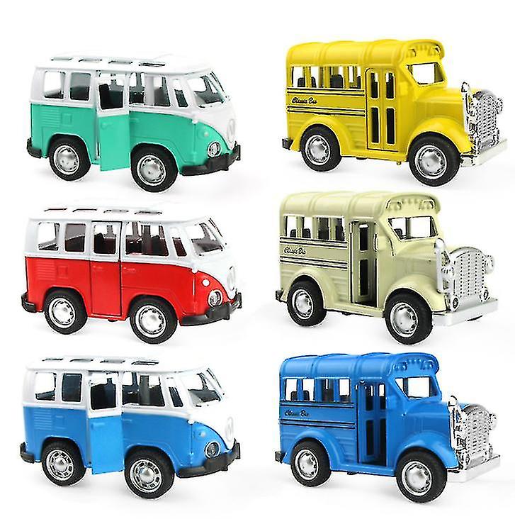 Foto 4 pulgar | Venta Internacional - Miniautobús De Aleación De Juguete Y Autobús Escolar Con Cierre Retráctil