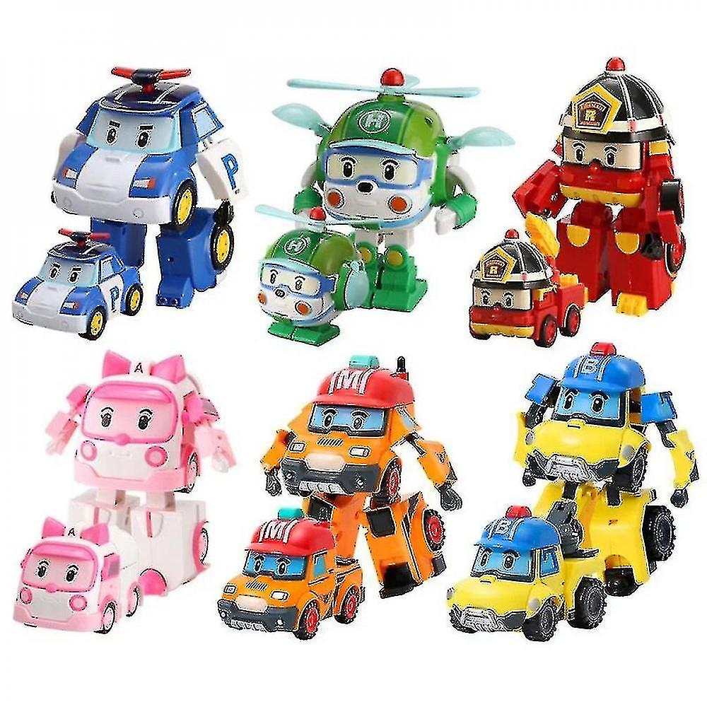 Foto 3 pulgar | Venta Internacional - Set De Coche Robot De Juguete Poli Car Kids Transform Vehicle, 6 Unidades