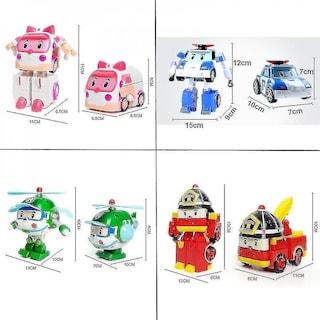 Foto 4 | Venta Internacional - Set De Coche Robot De Juguete Poli Car Kids Transform Vehicle, 6 Unidades