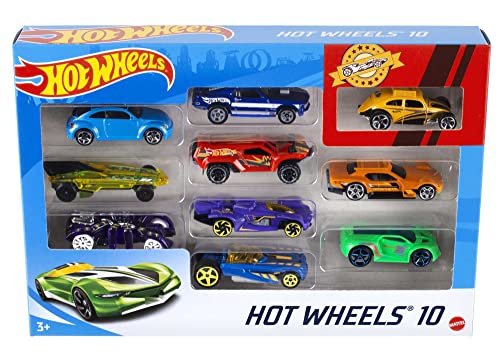 Foto 4 pulgar | Venta Internacional - Set De Coches De Juguete Hot Wheels, 10 Coches Y Camiones, Escala 1:64