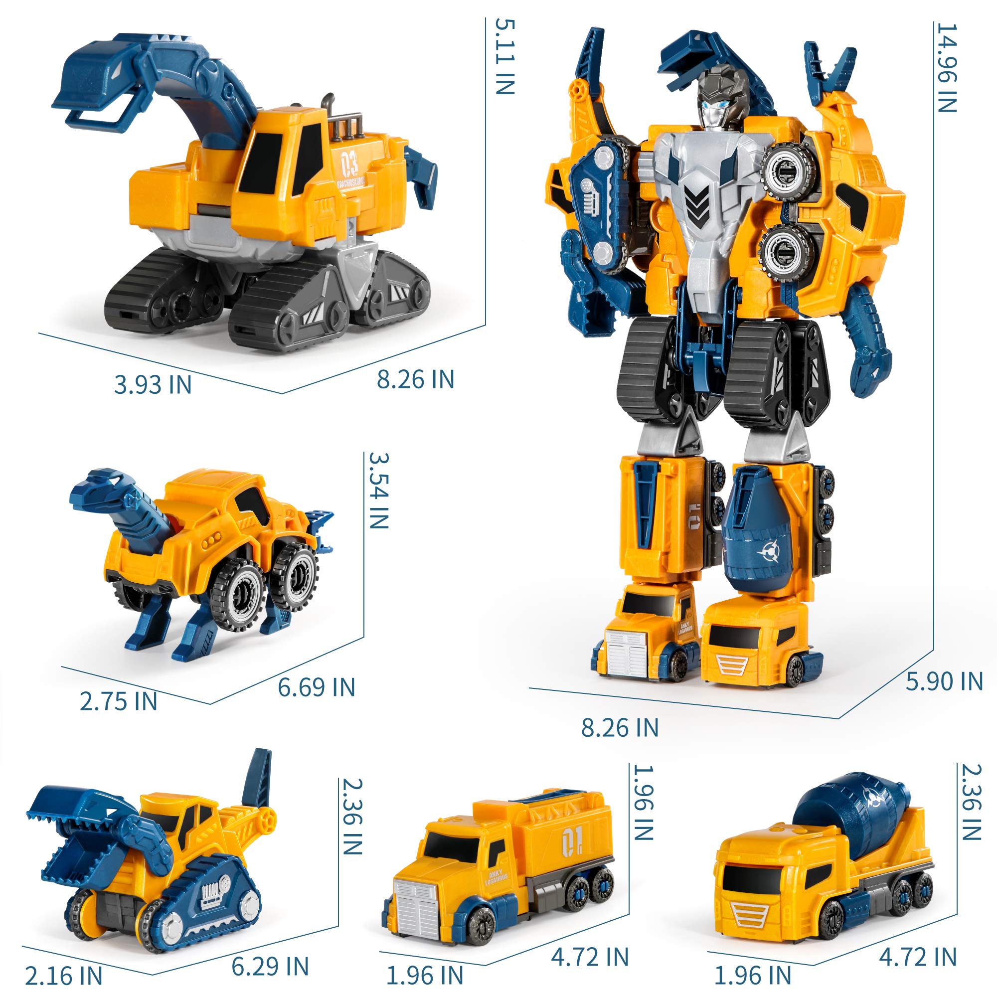 Foto 7 pulgar | Venta Internacional - Juego 5 En 1 De Vehículos De Construcción Robóticos Para Niños Pequeños Toy Miebely