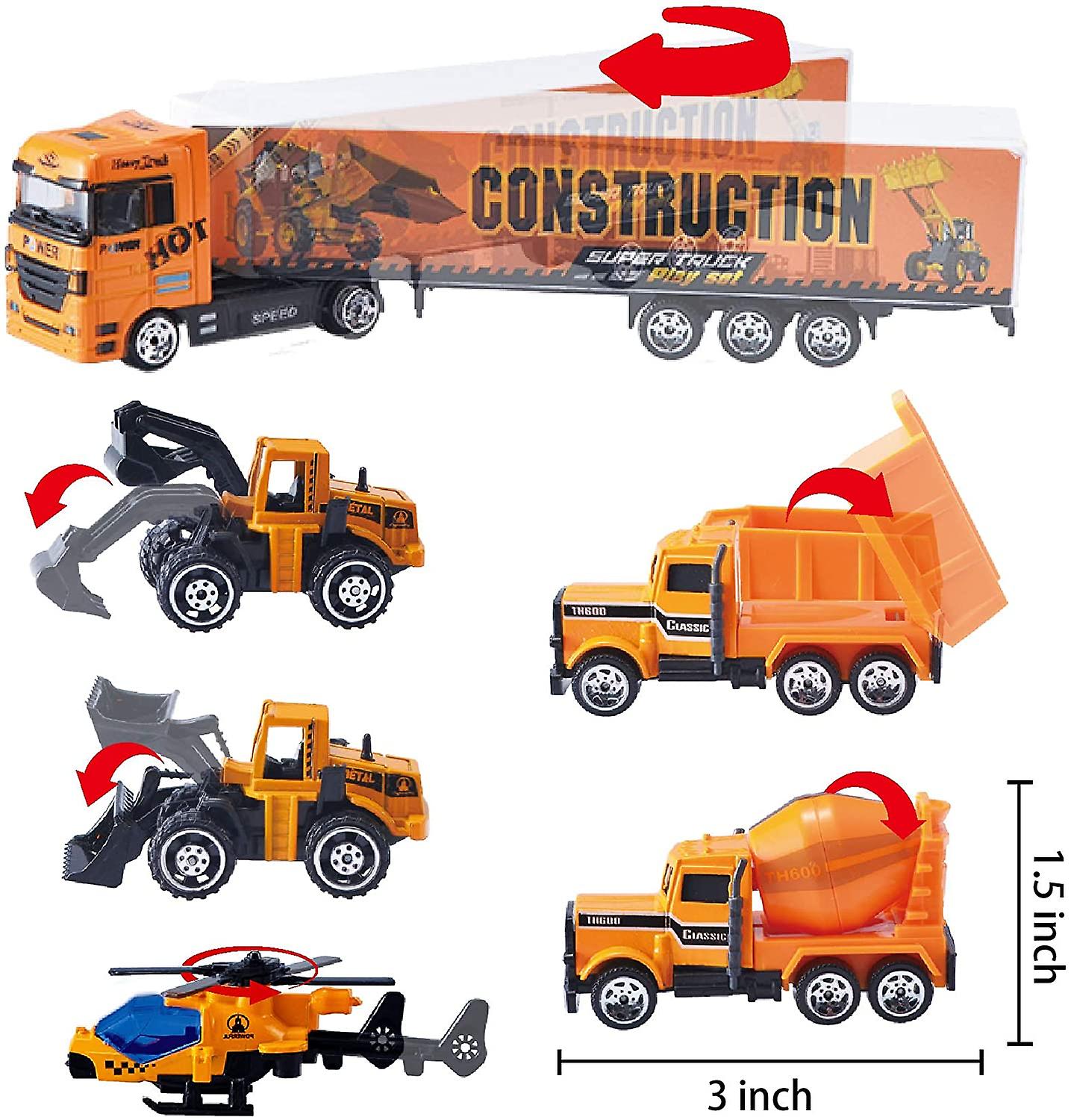 Foto 3 pulgar | Venta Internacional - Juego De Juguetes Para Camiones De Construcción 11 En 1 Fundidos A Presión Con Camión Transpor