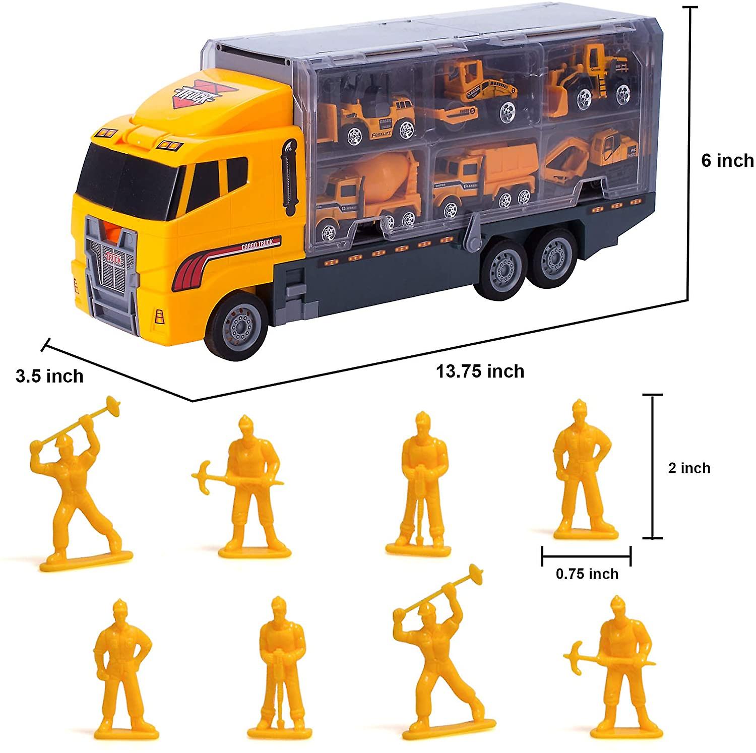 Foto 4 pulgar | Venta Internacional - Juego De Juguetes Para Camiones De Construcción 11 En 1 Fundidos A Presión Con Camión Transpor