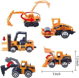 Foto 5 | Venta Internacional - Juego De Juguetes Para Camiones De Construcción 11 En 1 Fundidos A Presión Con Camión Transpor