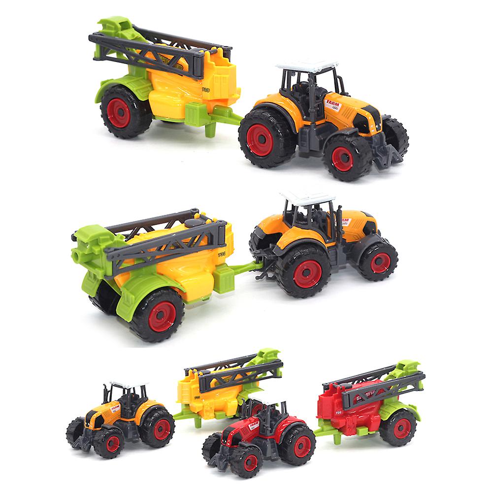 Venta Internacional - Mini Tractor Agrícola De Juguete Farfi Fundido A Presión Con Carro, Juego De 6