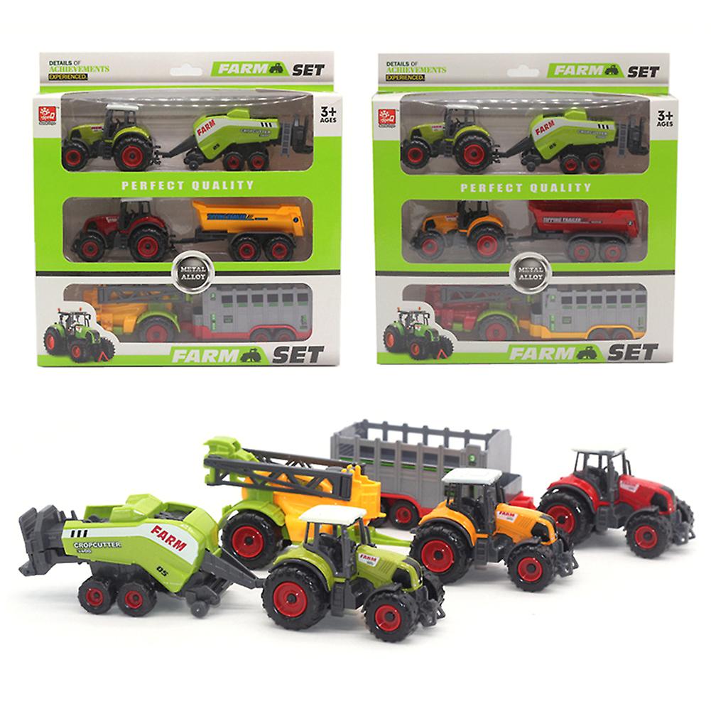 Foto 3 pulgar | Venta Internacional - Mini Tractor Agrícola De Juguete Farfi Fundido A Presión Con Carro, Juego De 6