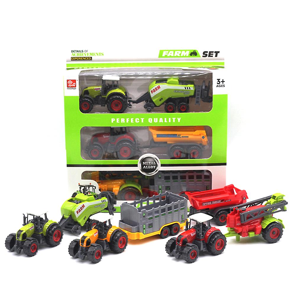 Foto 4 pulgar | Venta Internacional - Mini Tractor Agrícola De Juguete Farfi Fundido A Presión Con Carro, Juego De 6