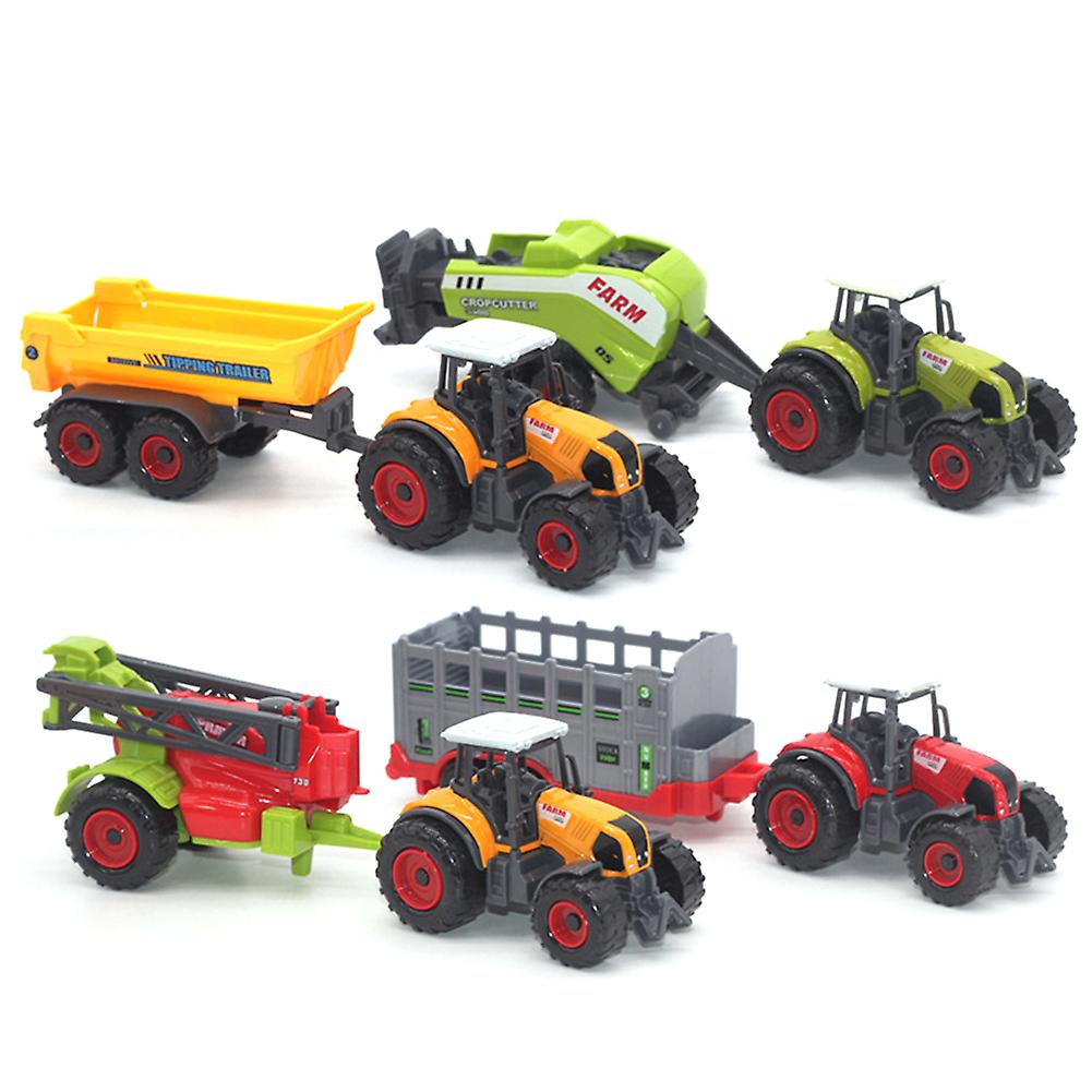 Foto 5 pulgar | Venta Internacional - Mini Tractor Agrícola De Juguete Farfi Fundido A Presión Con Carro, Juego De 6