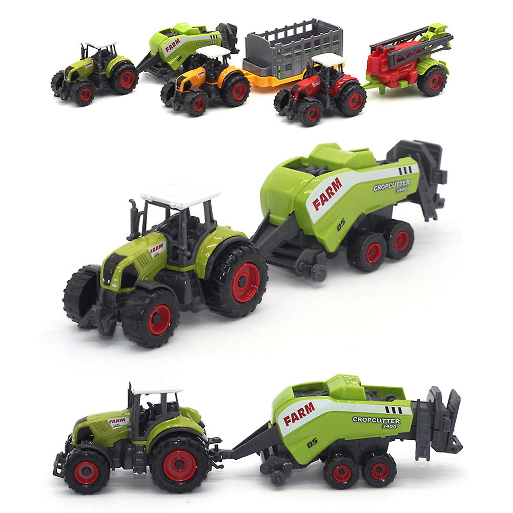 Foto 6 pulgar | Venta Internacional - Mini Tractor Agrícola De Juguete Farfi Fundido A Presión Con Carro, Juego De 6