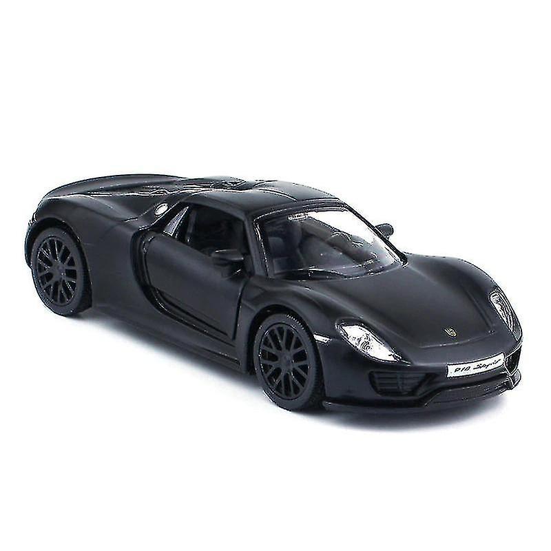 Venta Internacional - Coche Fundido A Presión Porsche 918 A Escala 1:36 De Metal Con Cierre Retráctil Negro