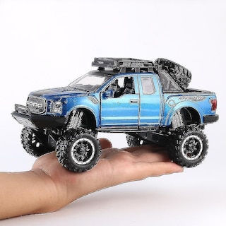 Foto 2 | Venta Internacional - Coche Fundido A Presión Modelo 1:32 Ford Raptor F150 Big Wheel Alloy