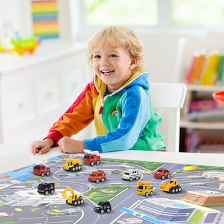 Foto 4 | Venta Internacional - Juego De Alfombras Para Niños, Modelo Coche De Aleación, Camión De Bomberos Retráctil