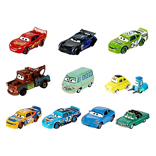 Venta Internacional - Set De Juguetes Disney Cars Mini Racers Fundidos A Presión, Paquete De 10 Vehículos