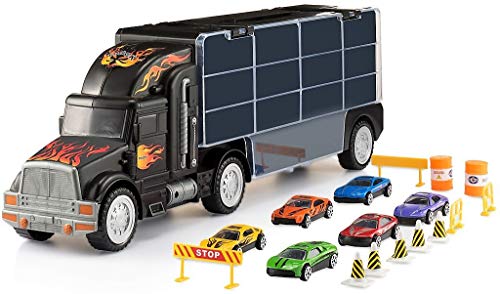 Foto 8 pulgar | Venta Internacional - Portacoches De Transporte De Camiones De Juguete Con 6 Coches De Carreras Fundidos A Presión