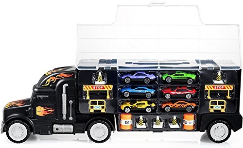 Foto 9 pulgar | Venta Internacional - Portacoches De Transporte De Camiones De Juguete Con 6 Coches De Carreras Fundidos A Presión