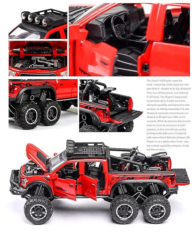 Foto 5 pulgar | Venta Internacional - Coche de Juguete Raptor F150 Big Wheel de Aleación Fundida Escala 1:28