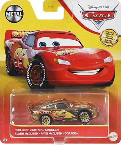 Foto 5 pulgar | Venta Internacional - Vehículo Fundido A Presión Disney Cars Golden Lightning Mcqueen 1:55