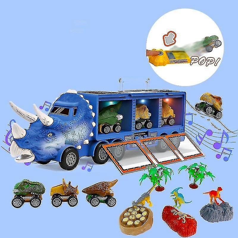 Foto 3 pulgar | Venta Internacional - Coche De Juguete Para Transportar Dinosaurios Con Música Y Luces Para Niños