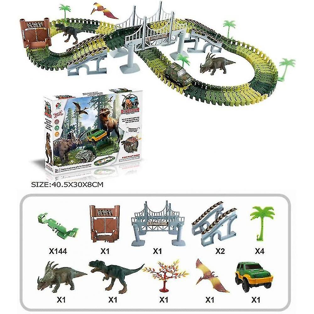 Foto 5 | Venta Internacional - Set De Juego Race Track, Coche De Juguete Y Pista Flexible Con 2 Dinosaurios 3+