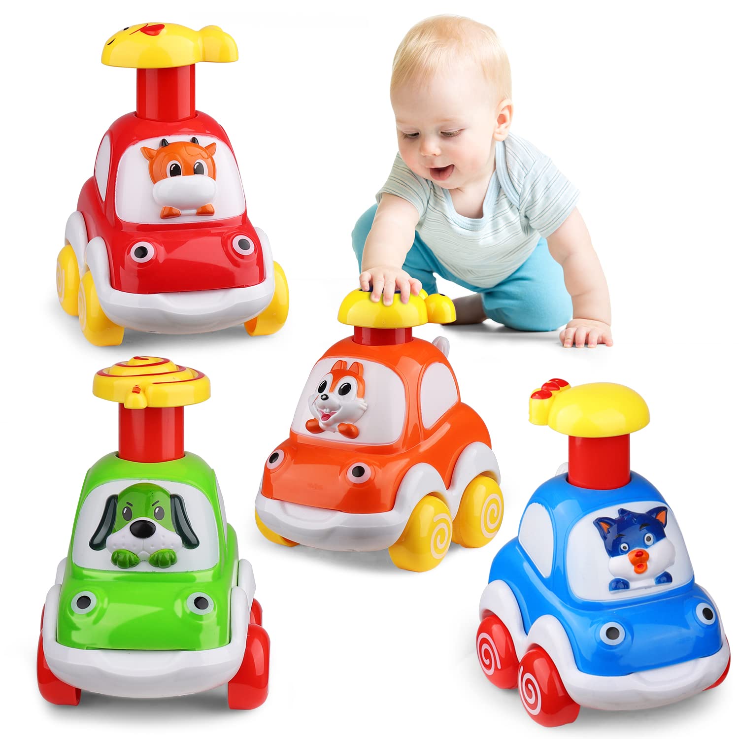 Venta Internacional - Toy Cars Alasou Animal Para Niños Pequeños De 1 A 2 Años Con 4 Conductores $757