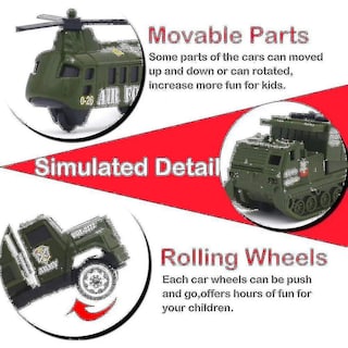 Foto 3 | Venta Internacional - Juego De Juguetes Para Vehículos Militares, Tamaño Pequeño, Tamaño 1:64, Fundido A Presión,