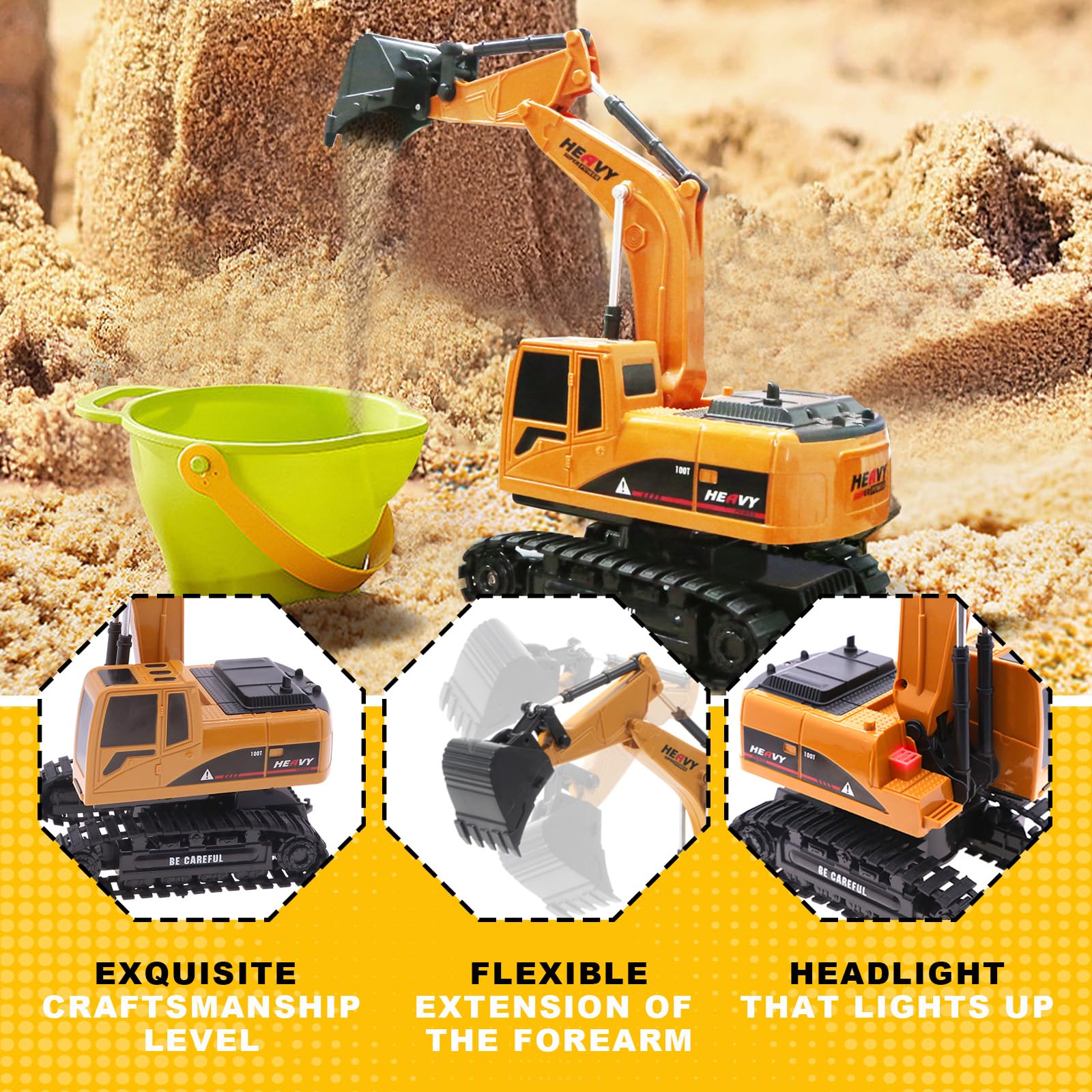 Foto 6 pulgar | Venta Internacional - Excavadora De Control Remoto Toy Engineering Digger Truck Kids